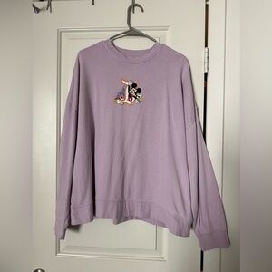 Purple Disneyland Mickey Graphic Crewneck Sweatshirt size L